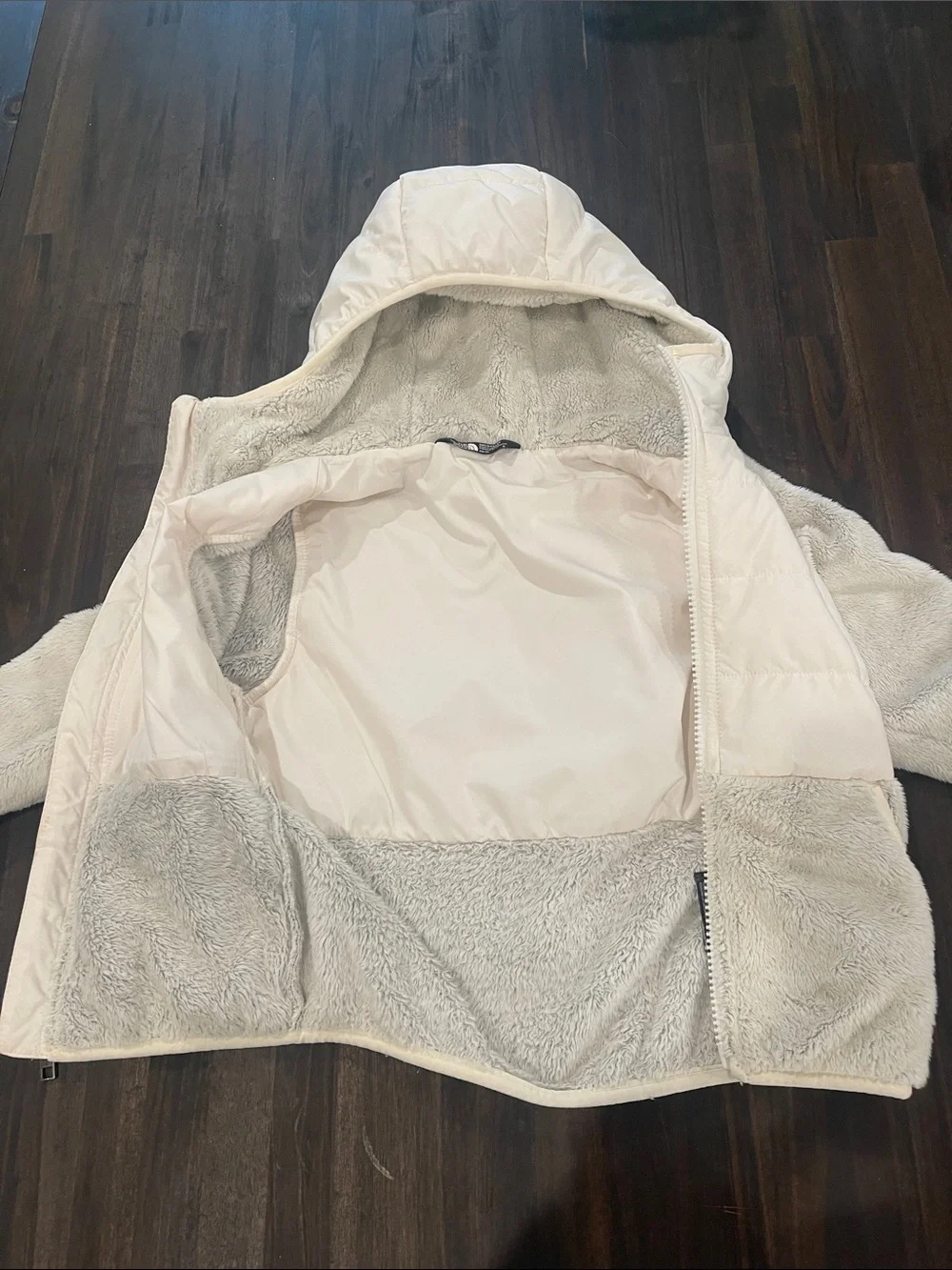 The North Face Kids Cream Hooded Puffer & Fleece Jacket